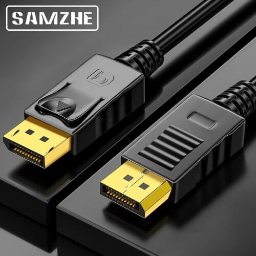 SAMZHE Displayport to Displayport Cable 1080P HD DP Male to Male Adpater Cable 1.8M 3M for PC Laptop Projector