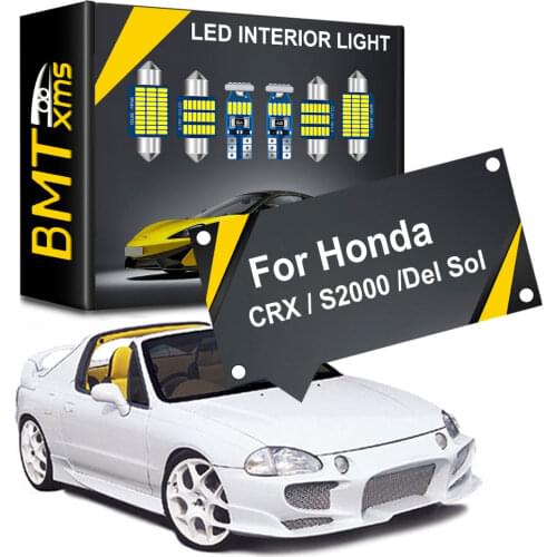 Seker Canbus For Honda CRX Civic Del Sol S2000 Auto Interior LED Lights For Dome Lights Map Lights Trunk Lamp T10 LED Bulb 12V