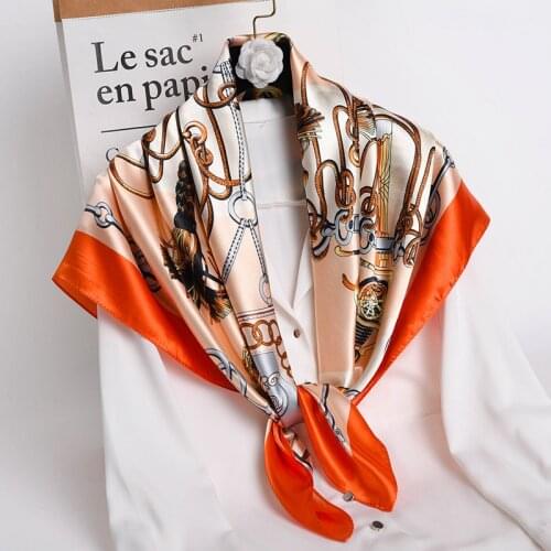 New Fashion Woman Scarf FLOWER Pattern Print 90*90 Square scarf Sun protection Shawls Ornaments decoration Headdress Gift