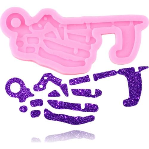 Disney Halloween Skeleton Hand Keychain Silicone Molds Skull Finger Necklace Jewelry Epoxy Resin Mold Cupcake Chocolate Moulds