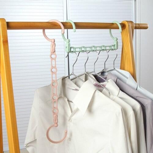 Super Space Saving 5 Holes magic plastic Clothes Hanger Hanging Organizer Windproof Folding Rotating 5 in 1 Coat Storage Rack