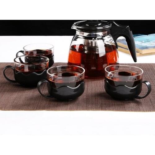 Heat Resistant Glass Teapot With Steel Liner Filter Tea Set Cups Teaware Taste Flower Tea Pots Coffee Cup Sets Kettles For Home