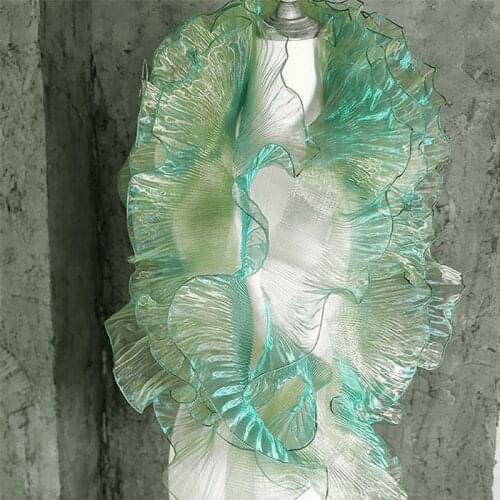 Apparel Fabric Dress Accessories Lace Ribbons For Crafts 13cm Wide DIY Handmade Materials Gradient Pleated Ruffle Trimming New