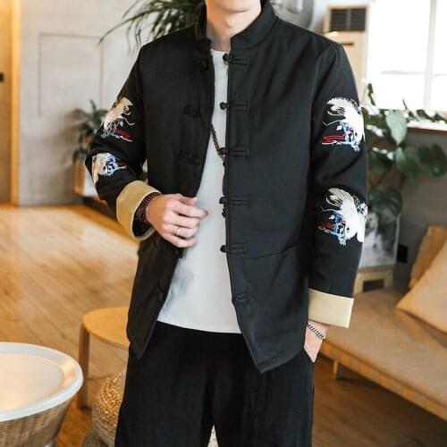 Traditional Chinese Clothing For Men Chinese Dragon Jacket Shanghai Tang Kung Fu Clothing Chinese Style Clothing Tang KK3201