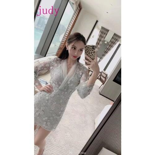 Stock 5yards/bag RFJJ39# Silver-grey high-grade embroidered sequin beaded fabric is used for fashionable French wedding dresses