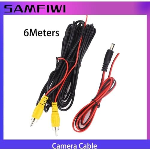 RCA 6m Video Cable For Car Rear View Camera Universal 6 Meters Wire For Connecting Reverse Camera With Car Multimedia Monitor