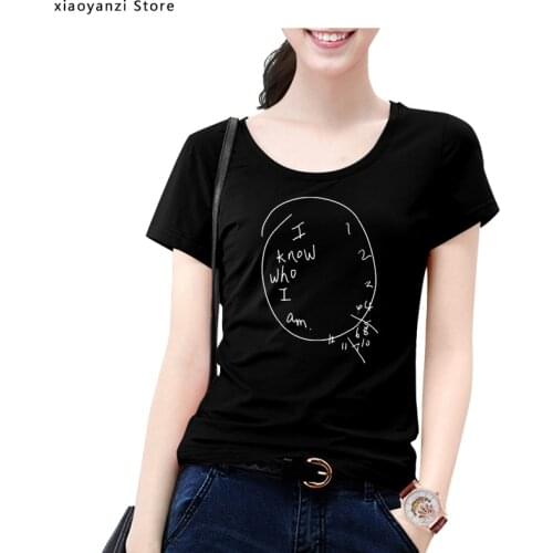 I know who i am wall Clock Hannibal Lector couple clothes Women o-neck cotton short-sleeve Girls T-shirt
