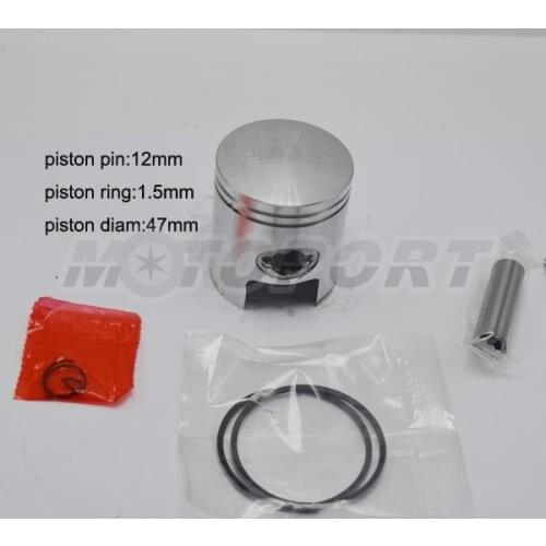 0303297- D.47mm For PIAGGIO TYPHOON 70CC Piston Kit with 1.5mm Ring and 12mm Pin