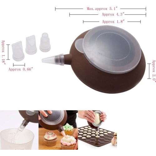 1 Silicone Decorating Pen 5 Nozzles Trendy Baking Pastry Cream Baking Cake Muffin Dessert Decor Sets Kitchen DIY Accessories