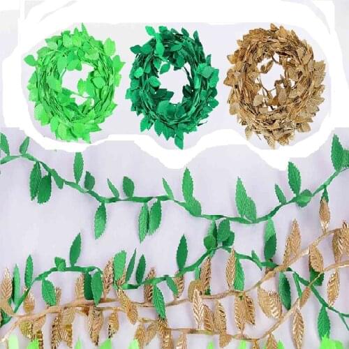 10M/Lot Plastic Vine Artificial Ivy Hanging Garland Wreath Green Gold Fake Plants DIY Birthday Wedding Home Party Garden Decor