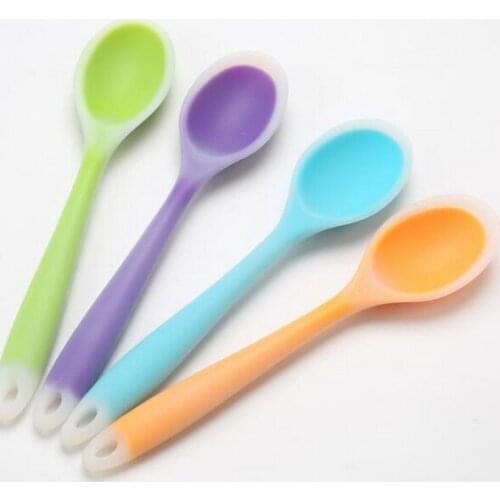 100pcs/lot, New kitchen cooking tools spatula and spoon Colorful tableware translucent silicone