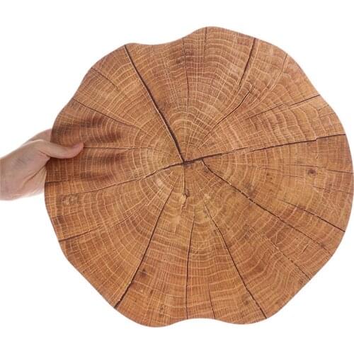 2Pcs Wood Placemat Tea Cup Mat Coffee Mug Dining Tableware Pad Table Decoration Bowl Disc Mats Pad for home Kitchen Accessories