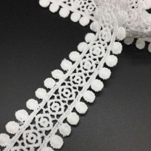 3 Yards High Quality Beautiful White Cotton Lace Ribbon Tape Lace Trim DIY Embroidered For Sewing Decoration african lace fabric
