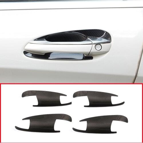 4 x Carbon Fiber ABS Chrome Car Door Bowl Cover Trim For Mercedes Benz GLK GL ML C Class W204 X204 X166 Car Accessories