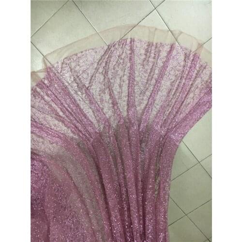 5 yards print glitter tulle african fabric with pearls JRB-92008 for bridal wedding dress/evening dress/sawing