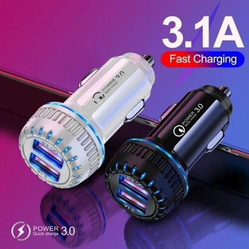 Car USB Fast Charger PD Double Port USB Car Charger Adapter For iPhone 11 Pro Samsung QC3.0 Fast Charging