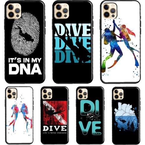 Dive Scuba Divers Diving Phone Case For iPhone 11 Pro Max XS XR X 12 Mini SE 2020 6S 7 8 Plus 12 Pro Max Cover