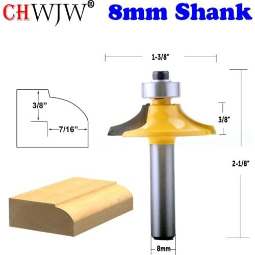 CHWJW 1PC 8mm Shank Thumbnail Euro Style Door Front Edging Router Bit Wood Cutting Tool woodworking router bits