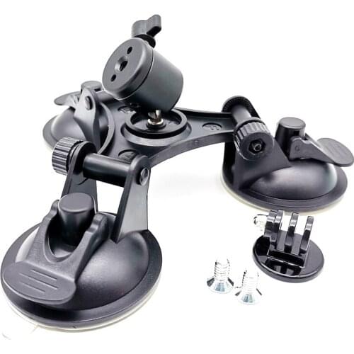 Car Dash Windshield Mount Triple Low Angle Suction Cup Mount Holder For Camera