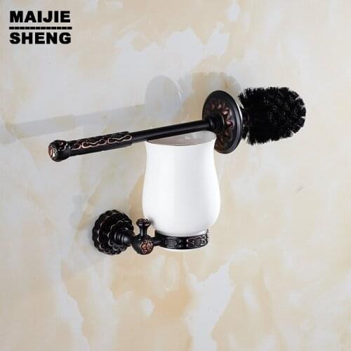 Archaize toilet holder Bathroom hardware accessories Toilet brush Bathroom copper antique bathroom toilet brush holder suits