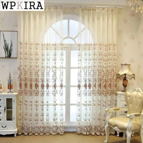 Coffee Tulle Sheer Curtains for Bedroom Living Room Window Organza Thickened Tulle Curtains Fabric Blinds Custom Made M211&C