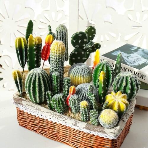 Multi Style Artificial Succulent Plant Cactus Green Plant Desktop Creative DIY Fake Plant Wedding Home Decoration Plante Bonsai