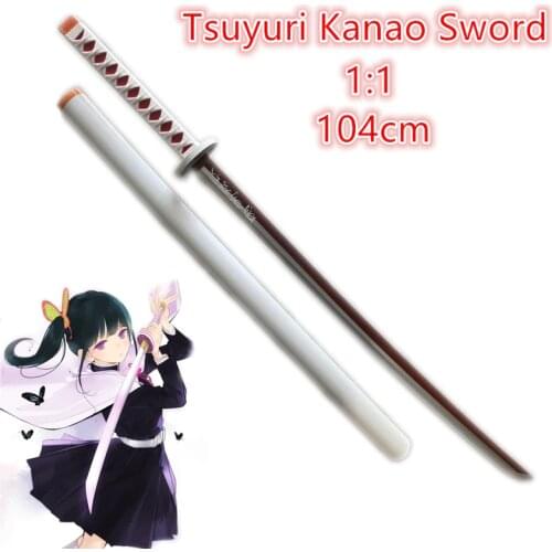 104cm Tsuyuri Kanao Pink Sowrd Demon Slayer Cosplay Sword 1:1 Anime Ninja Knife Kimetsu no Yaiba Sword Weapon PU Prop Model