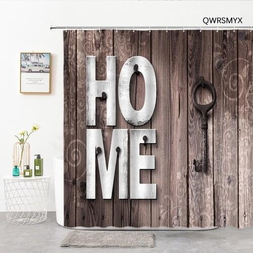 Creative Plank Shower Curtain Hook Bathroom Curtain Home Background Cloth Wall Covering Decor Bath Accessories Bathroom Products