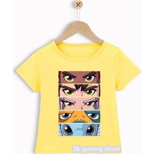 2021hot sale childrens tshirt funny anime The Dragon Prince cartoon print boys t-shirt summer toddler tshirt yellow shirt tops