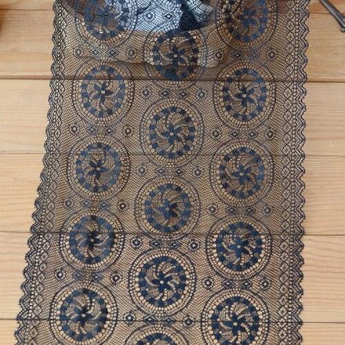 Hot selling Lace accessories Black slim lace width 20 cm H2003