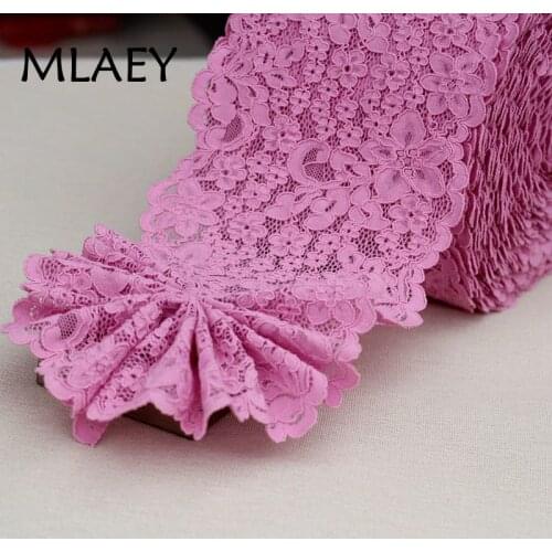 MLAEY 2yards Elastic Stretch Lace Trim Soft Floral Decoration Crafts Sewing Lace Fabric For Dress Making Width 23cm