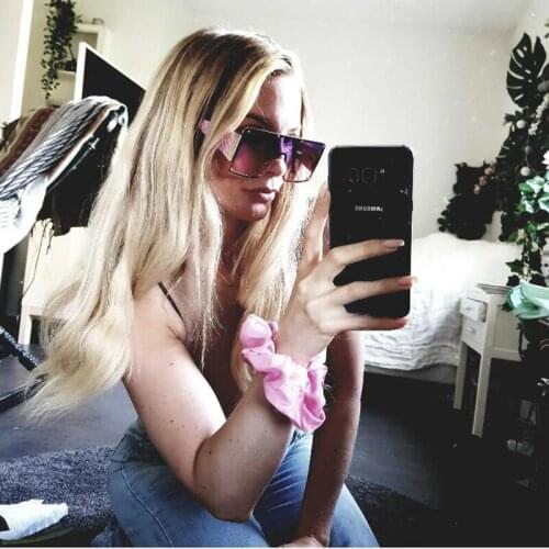 Fashion Oversized PC Frame Sunglasses For Women Square One-piece Lens Sun Glasses For Men Windproof Eyeglasses Female Gafas