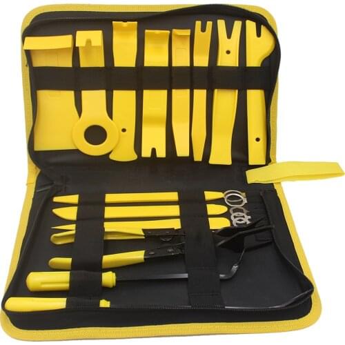 Hand Tool Kit Car Plastic Trim Removal Tool Audio Door Panel Open Molding Set Kit Pouch Pry Tool Auto Interior Hand Tool Set