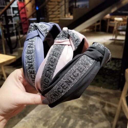 New Knot Cross Rhinestone Bow Hairband Makeup Crystal Headbands for Women Girl Head Twisted Beze Hair Hoop Hair Bands for Girl