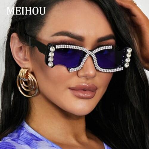 New Design Luxury Crystal Sunglasses Women Vintage Rhinestone Brand Designer Gorgeous Sun Glasses For Female Shade UV400