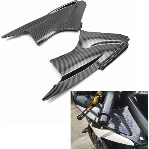 Motorcycle Black Carbon fiber pattern Front Air Dust Cover Fairing Insert Part Fits for Yamaha YZFR6 YZF R6 03-05