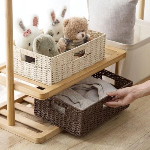 Woven storage basket bag sundries storage box container box home desktop storage box basket WF801246