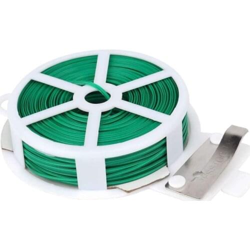 Portable Roll Wire Twist Wire Plastic Cable Tie Flower Cable Ties Reusable Garden Plant Cable Ties Green Twist Tie 20/30/50/100M