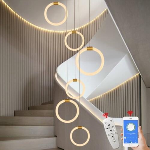 NEO Gleam Gold Plated 360 Glow Modern Led Chandelier for project Stair villa home deco Chandelier fixtures Dimmable RC With APP