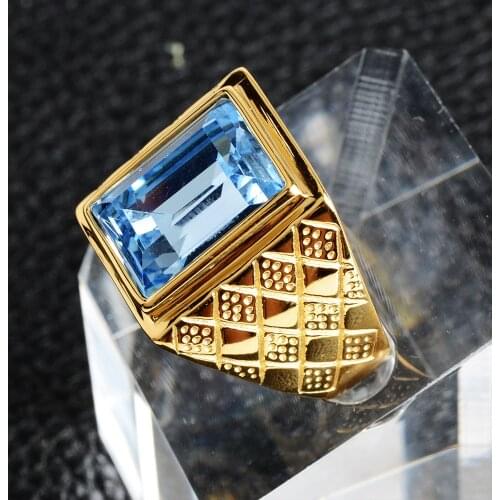 Retro Male Stainless Steel Ring Manhattan College Gold-Color School Veteran For Men Drop Shipping