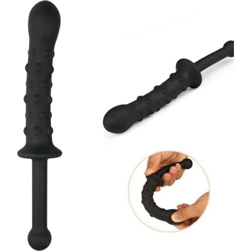 Women Men Silicone Flexible G-spot Butt Plug Stick Prostate Massager Sex Toys Silicone material soft smooth and comfortable