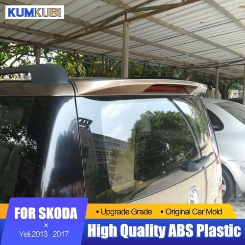 For Skoda Yeti Black Spoiler 2013-2017 ABS Material Car Rear Wing Primer Color Rear Spoiler Car Styling For Skoda Yeti Spoiler