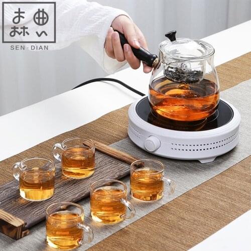 SENDIAN Japanese Style High Capacity Glass Teapot Steaming Dual-purpose Kettle 2021 New Hot Office Home Tea Set Accessories