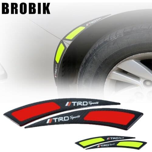 BROBIK Carbon Fiber Style Adhesive Reflective Car Door Wheel Eyebrow Bumper Protector Car Sticker