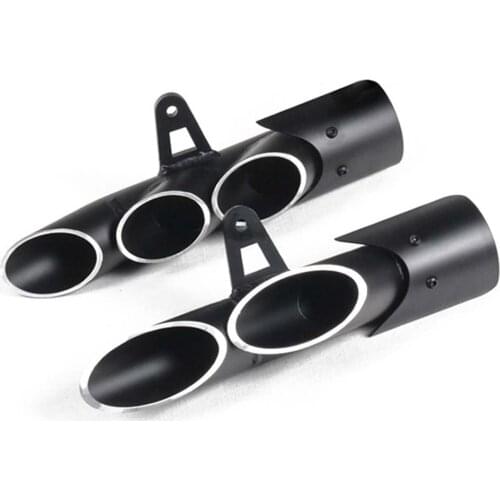 Universal Motorcycle Exhaust Muffler Pipe For R6 ZX6R Z900 CBR500R GSXR1000R Aluminium Alloy Dual Nose Tip Escape Left And Right