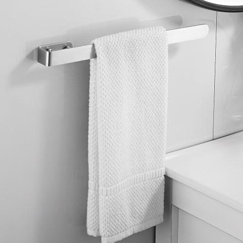 Bathroom Hardware Towel Holder Stainless Steel Wall Hanging Towel Bar Organizer Bathroom Kitchen Storage Shelf