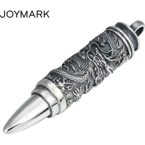 Vintage Thai Silver Openable Coiling Dragon Bullet Pendant Trendy Personalized Gift 925 Sterling Silver Pendant For Men TSP235