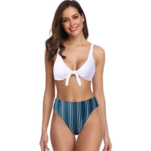 Women Tops with Pants Bikini Suit High Waist Backless Skinny Female Swimsuit for Summer SAL99