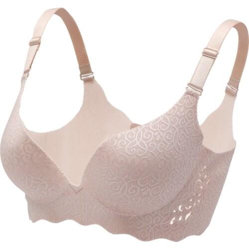 Big Size Double Cup Women Sexy Push Up Bra Breathable Deep U Bralette Underwear lady Seamless Brassiere underwear undies