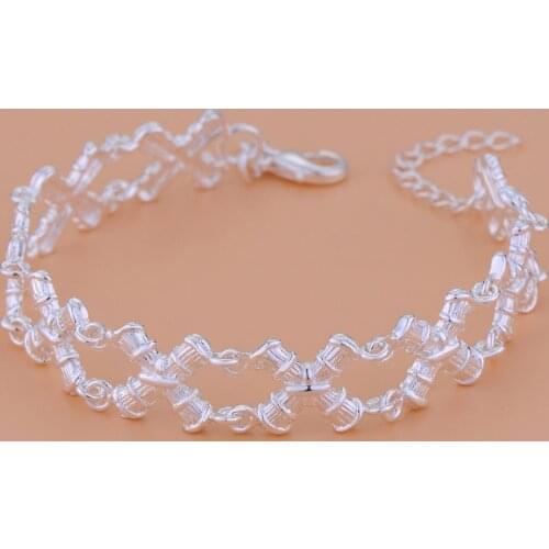 SL-AH142 Wholesale Free Shipping Silver Plated Bracelets For Women Silver Fashion Jewelry Whole X Bracelet/bhaajyha